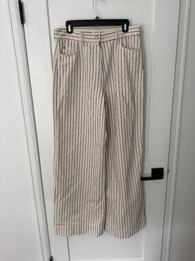 Manoush Striped Pants High Rise Wide Leg